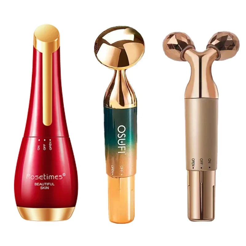 Electric Facial Massage Tool - Face Lifting Anti-Wrinkle Eye Massager with Cream Introducer