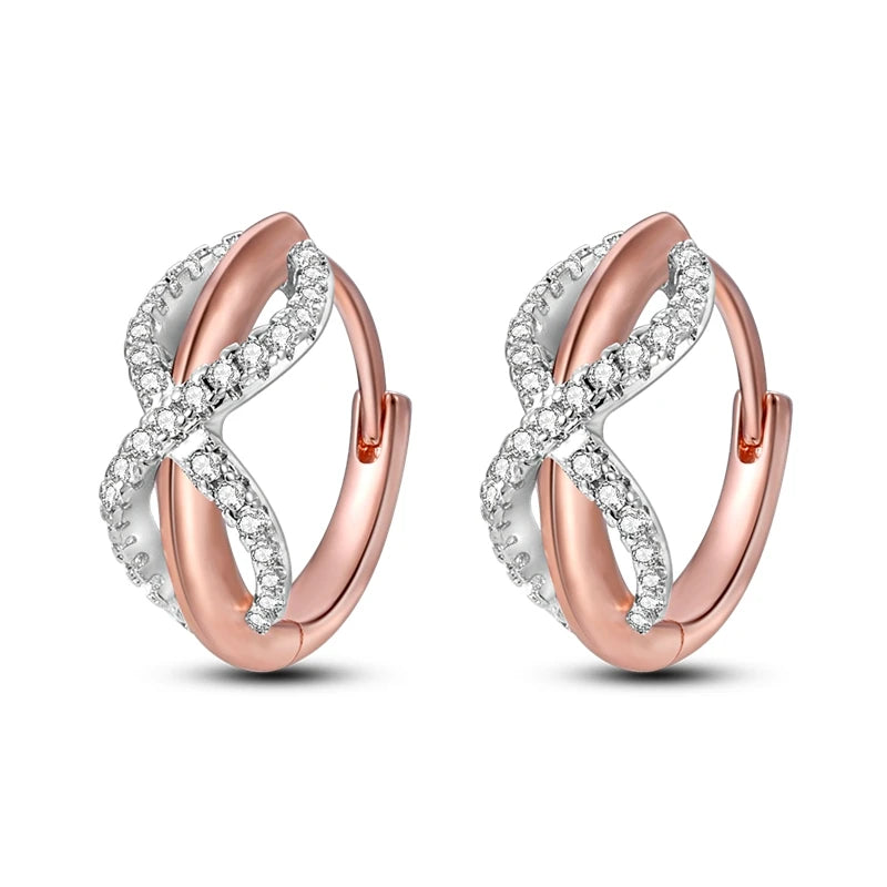 925 Sterling Silver Minimalist Hoop Earrings - Rose Gold & Yellow Gold