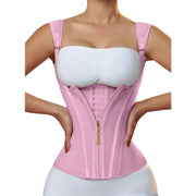 Latex Waist Cover 15 Bone Straightening Tank Top with Waist Bundle, Waist Belt, Zipper Buckle, Retro Shaper Top