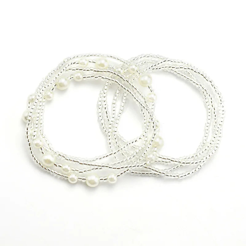 African Waist Bead Chain Set (2 Pcs) — Colorful Belly Chains for Women & Girls