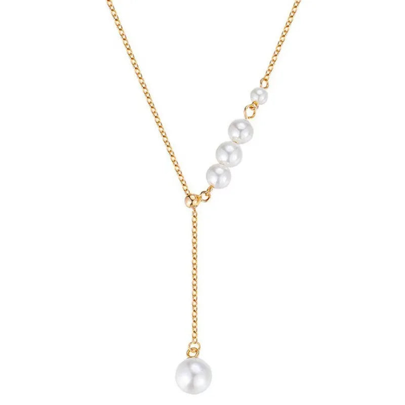 Pearl Flower Tassel Necklace - Elegant Pendant Statement Jewelry