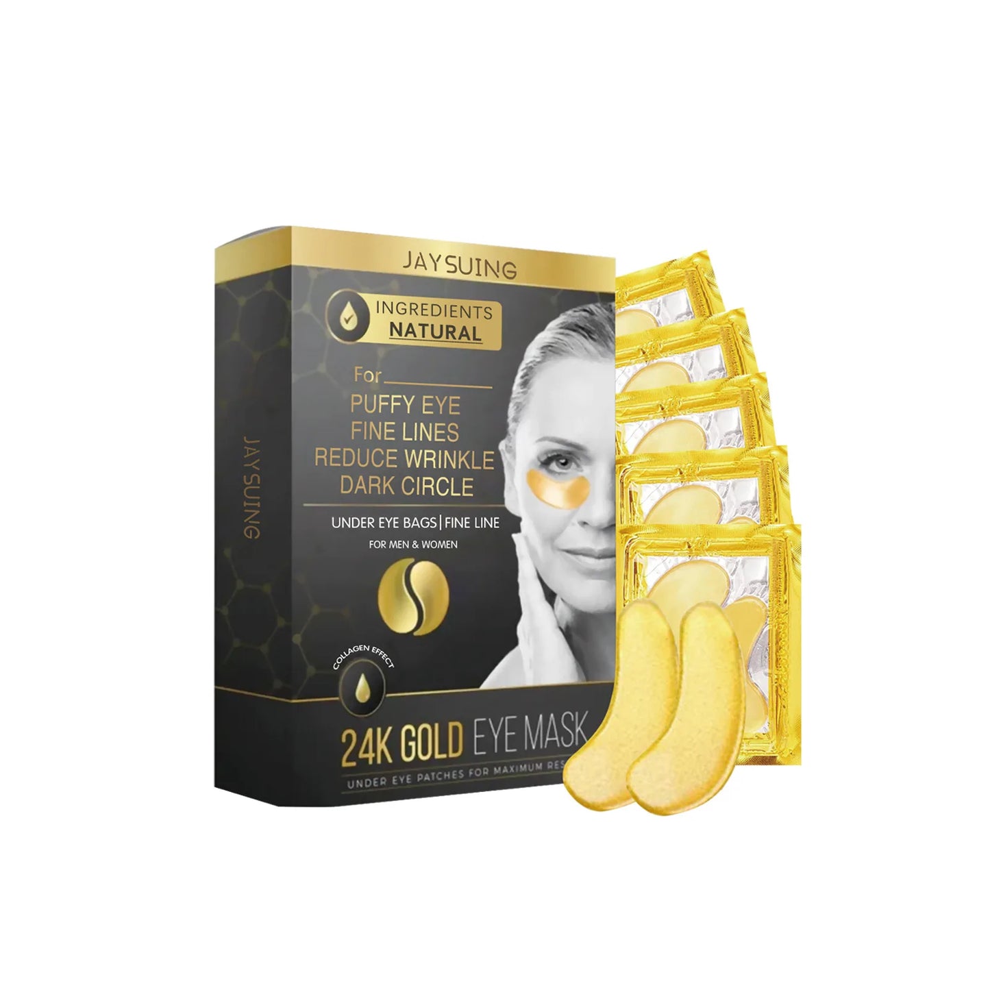 24K Gold Collagen Eye Mask - Anti Wrinkle & Dark Circles