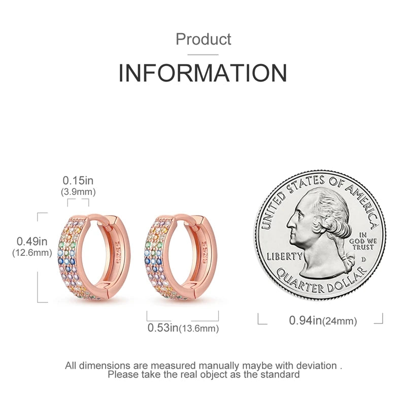 925 Sterling Silver Minimalist Hoop Earrings - Rose Gold & Yellow Gold