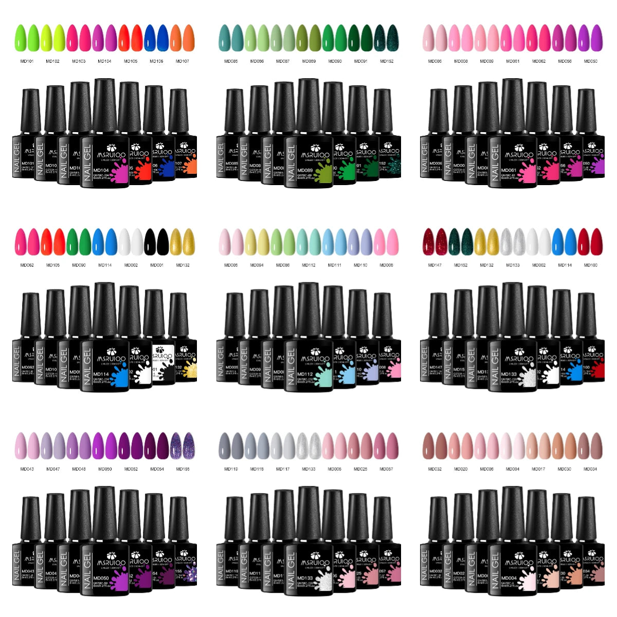 7pc UV Gel Nail Polish Set | Soak Off Long-Lasting DIY Nail Art Kit