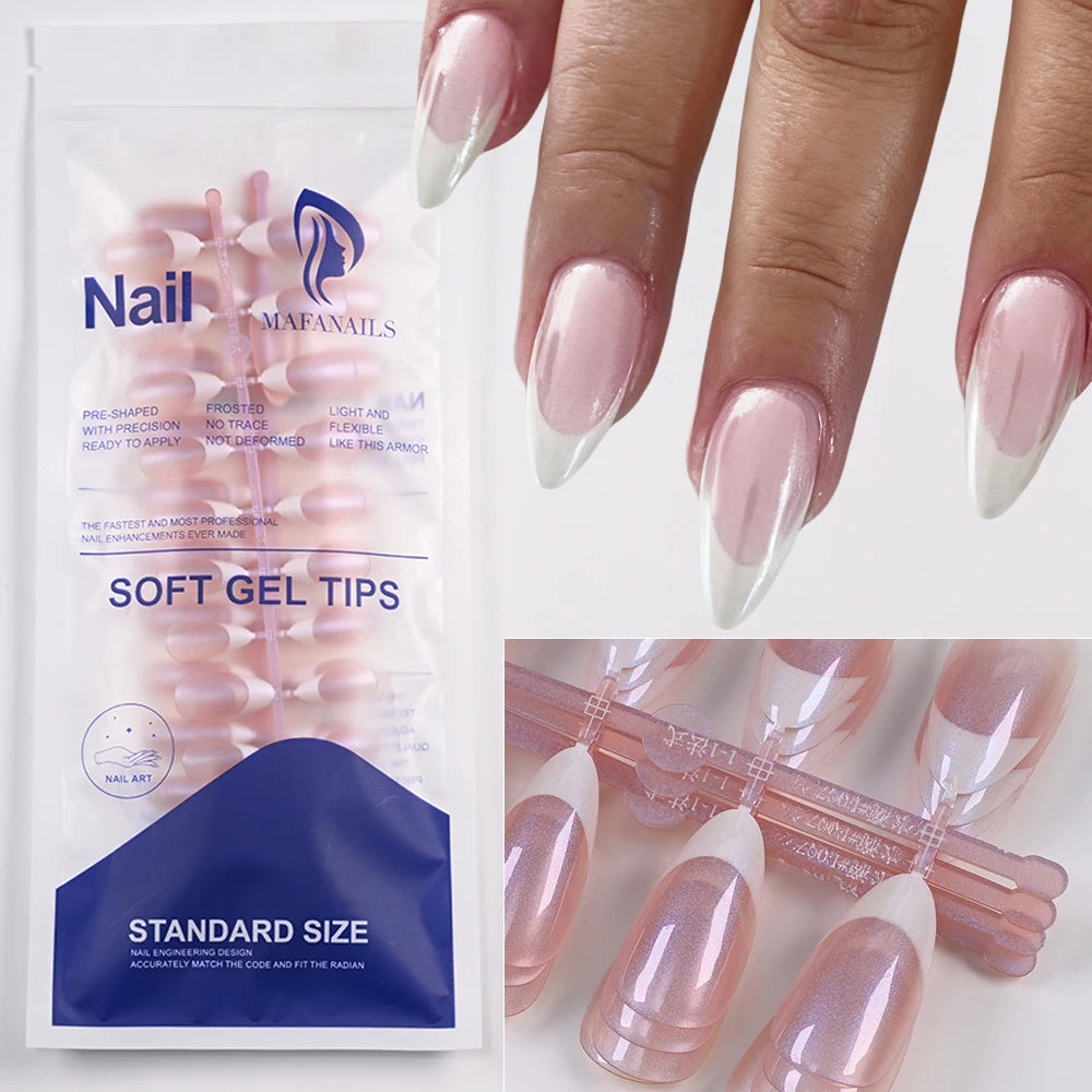 French Coffin Press On Nails 120pcs | Glossy Short Square Full Cover Nail Tips