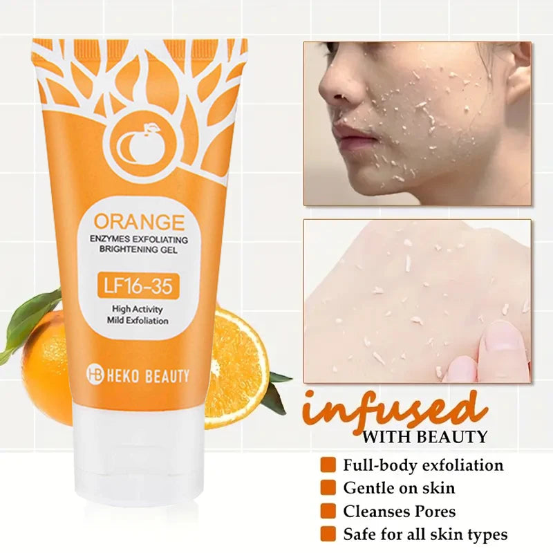 Orange Exfoliating Gel 50ml – Deep Pore Cleansing, Dead Skin Removal & Full Body Scrub