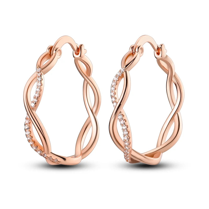 925 Sterling Silver Minimalist Hoop Earrings - Rose Gold & Yellow Gold
