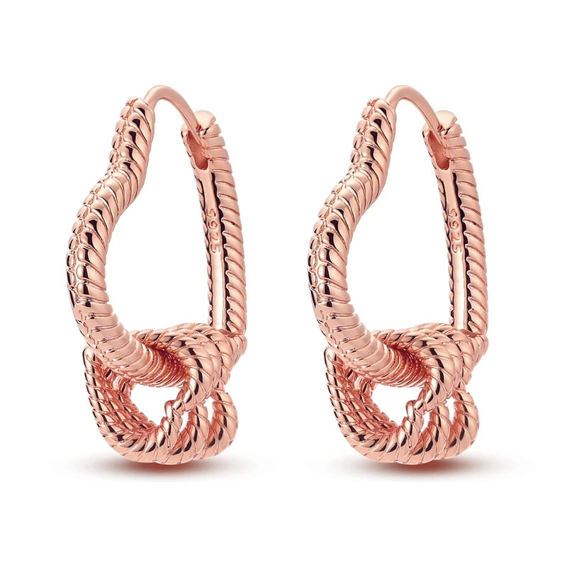 925 Sterling Silver Minimalist Hoop Earrings - Rose Gold & Yellow Gold