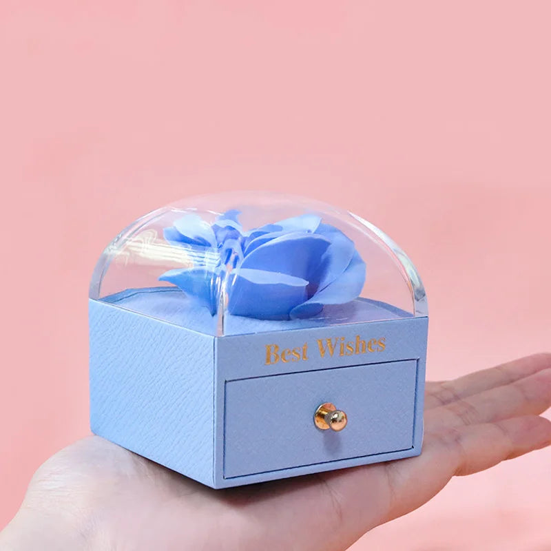Rose Flower Jewelry Box - Valentine's Day Gift Packaging for Necklaces