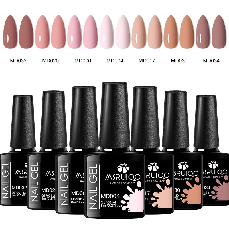 7pc UV Gel Nail Polish Set | Soak Off Long-Lasting DIY Nail Art Kit