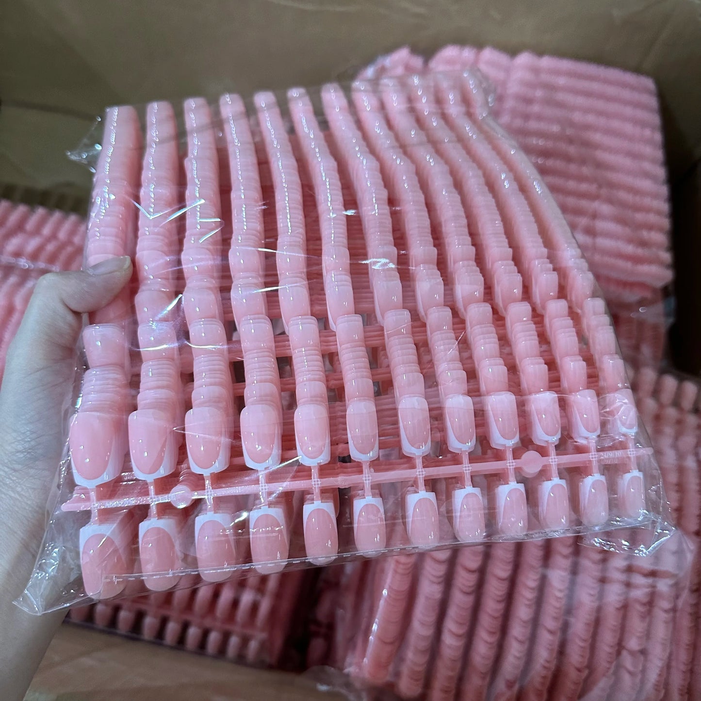 French Coffin Press On Nails 120pcs | Glossy Short Square Full Cover Nail Tips
