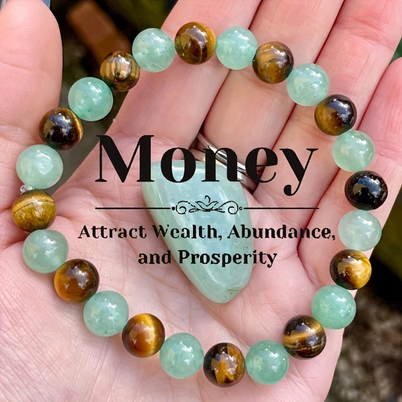 Green Aventurine & Tiger Eye Healing Bracelet — Good Luck & Stress Relief