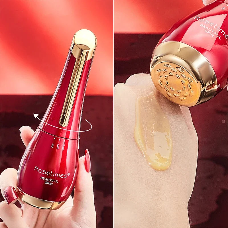 Electric Facial Massage Tool - Face Lifting Anti-Wrinkle Eye Massager with Cream Introducer