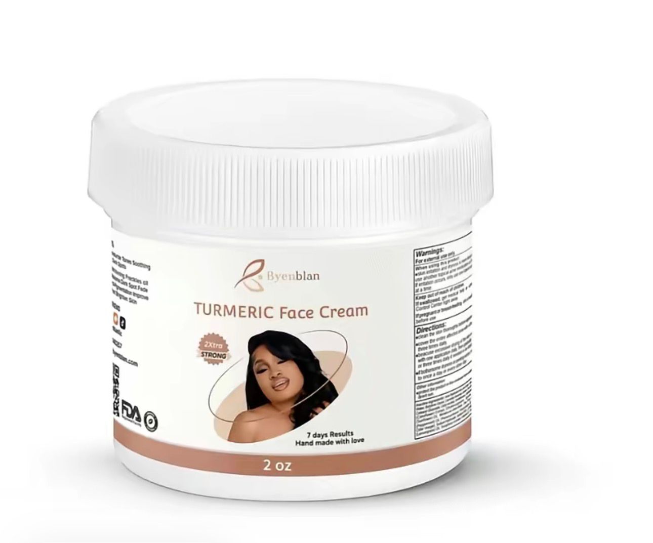 Turmeric Face Cream 2X Extra Strong — Dark Spot Remover | 7 Days Results | 2 oz