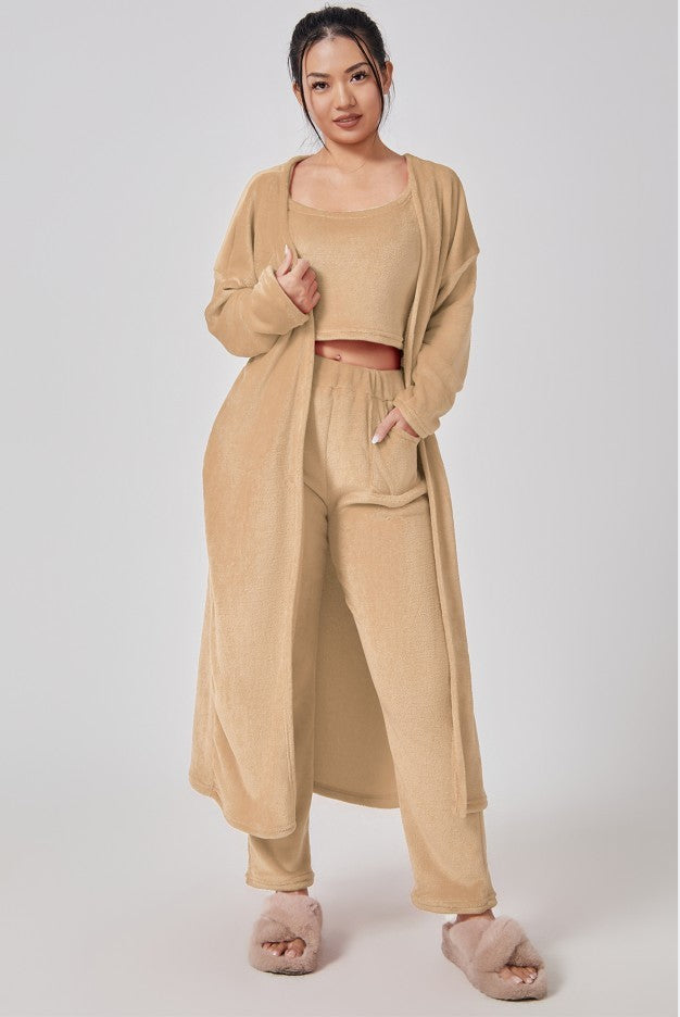 Cozy Pajama Set, 3 Piece Lounge Set, Cute Loungewear, Warm Suit Sets.