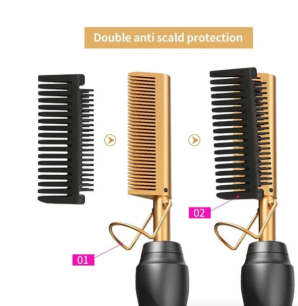 Hair Straightener Comb Pro Electric Beard Straightening Comb Heat Hot Comb Press