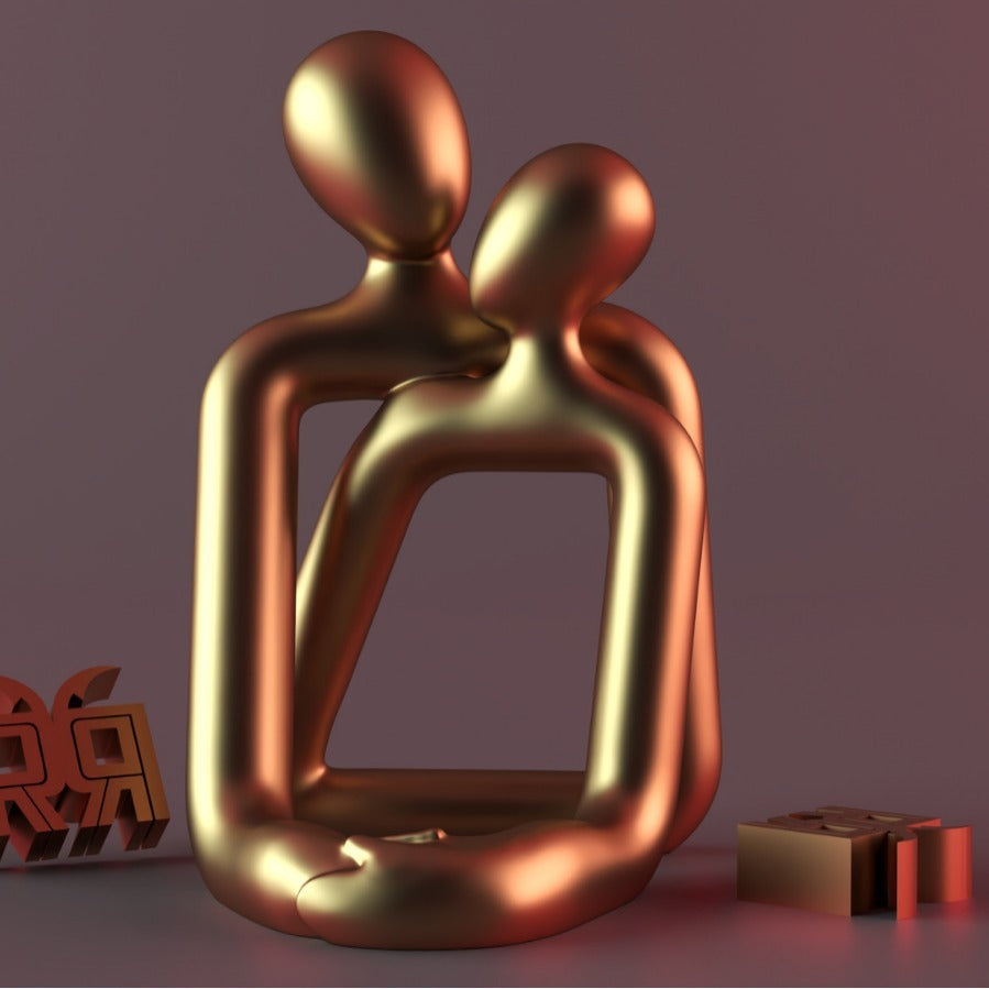 Heartwarming Loving Couple Resin Statue - A Timeless Modern Home Decor.