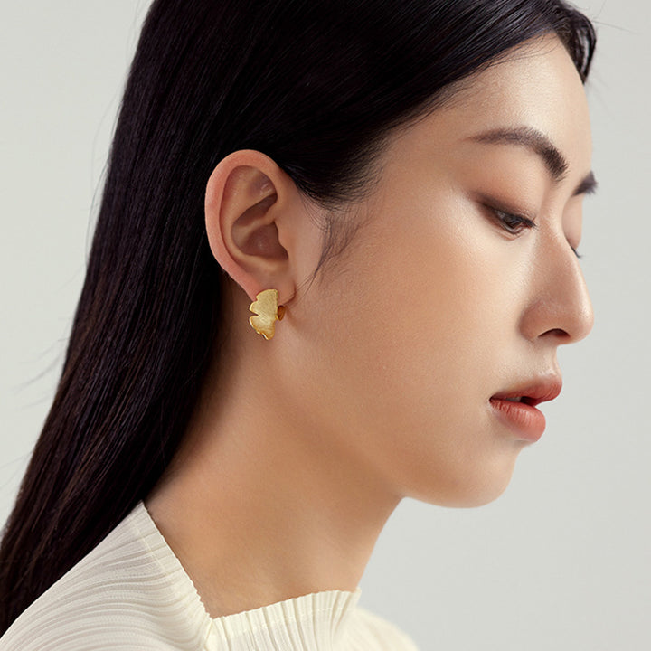 925 Sterling Silver Stud Earrings Earrings Female Plated 14k Gold Premium.