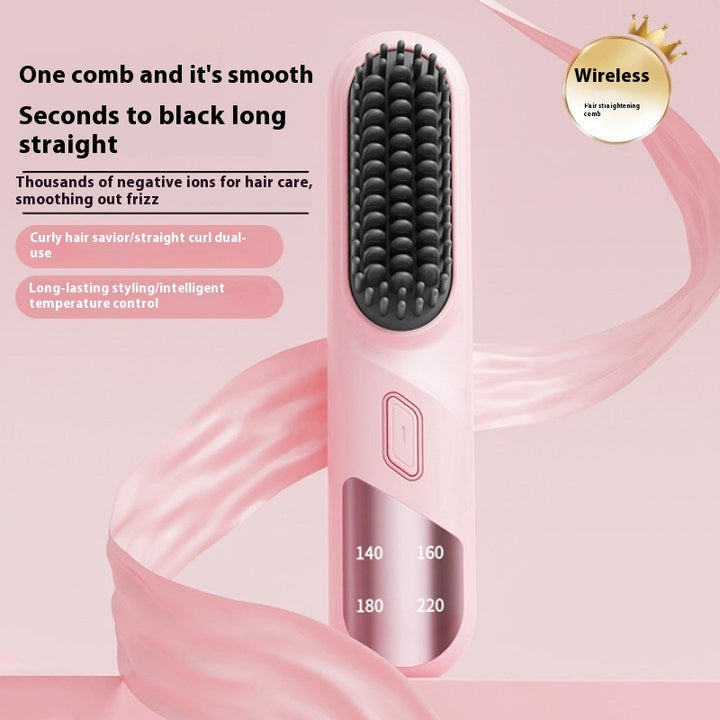 Wet Dry Hair Straightener Cordless Hair Straightener Brush With Fast Heating.