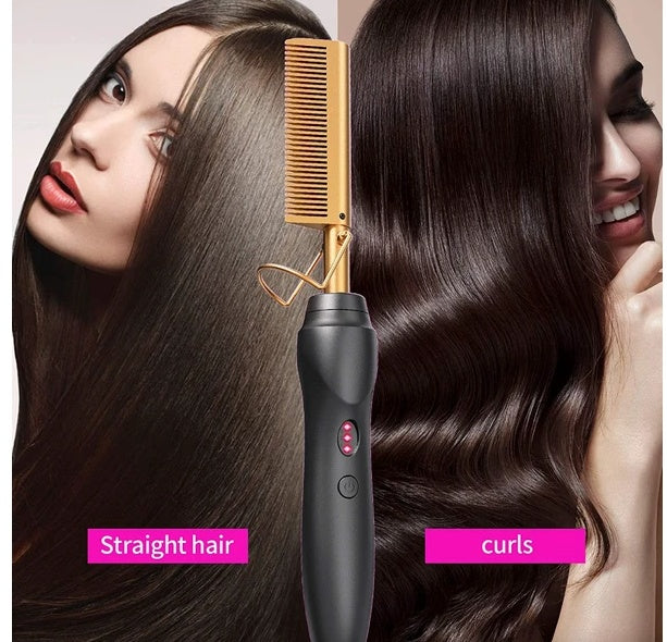 Hair Straightener Comb Pro Electric Beard Straightening Comb Heat Hot Comb Press