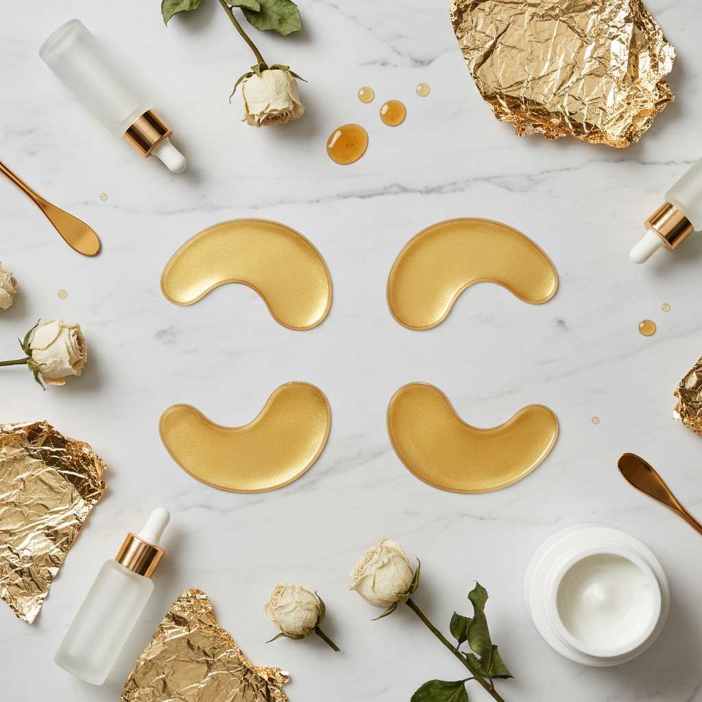 Mascarilla de ojos dorada - Vista superior